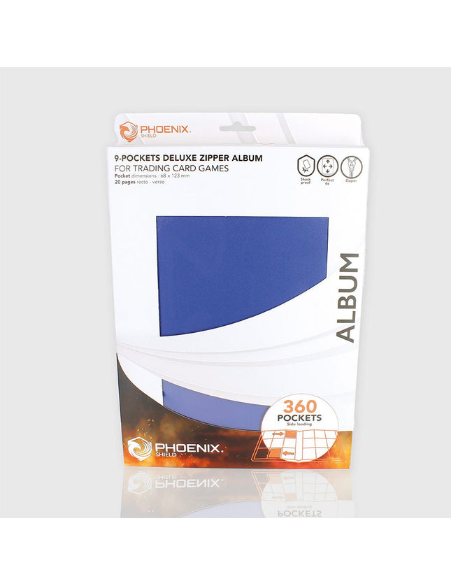Phoenix Shield – Deluxe Zip Albüm 9 Cepli 360 Kart (Mavi)
