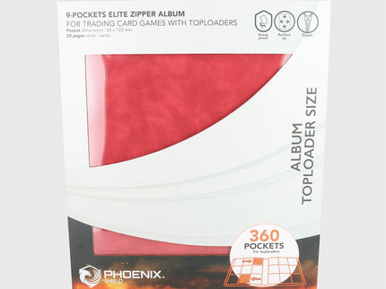 Phoenix Shield – Velvet Toploader Zip Albüm 9 Cepli 360 Kart (Kırmızı)