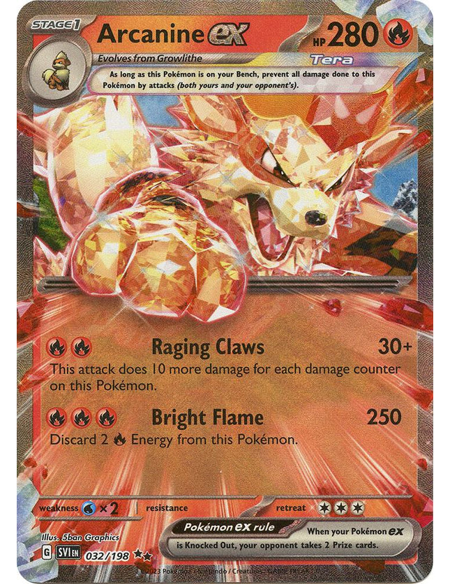 Arcanine ex - 032/198 - Scarlet & Violet