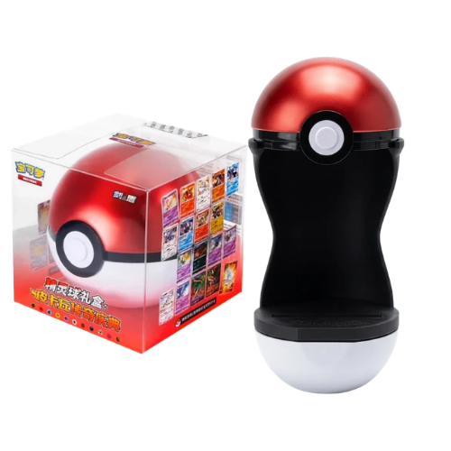 Poké Ball Gift Box ve Pokeball Stili PSA Sergileme Standı set görünümü